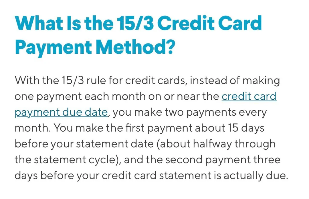 Investigate the 15/3 Credit Card Payment Trick
